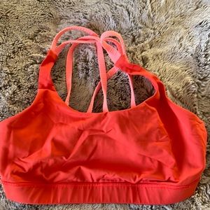 Lululemon Sports Bra, Sz 10, Pink and Salmon/Red